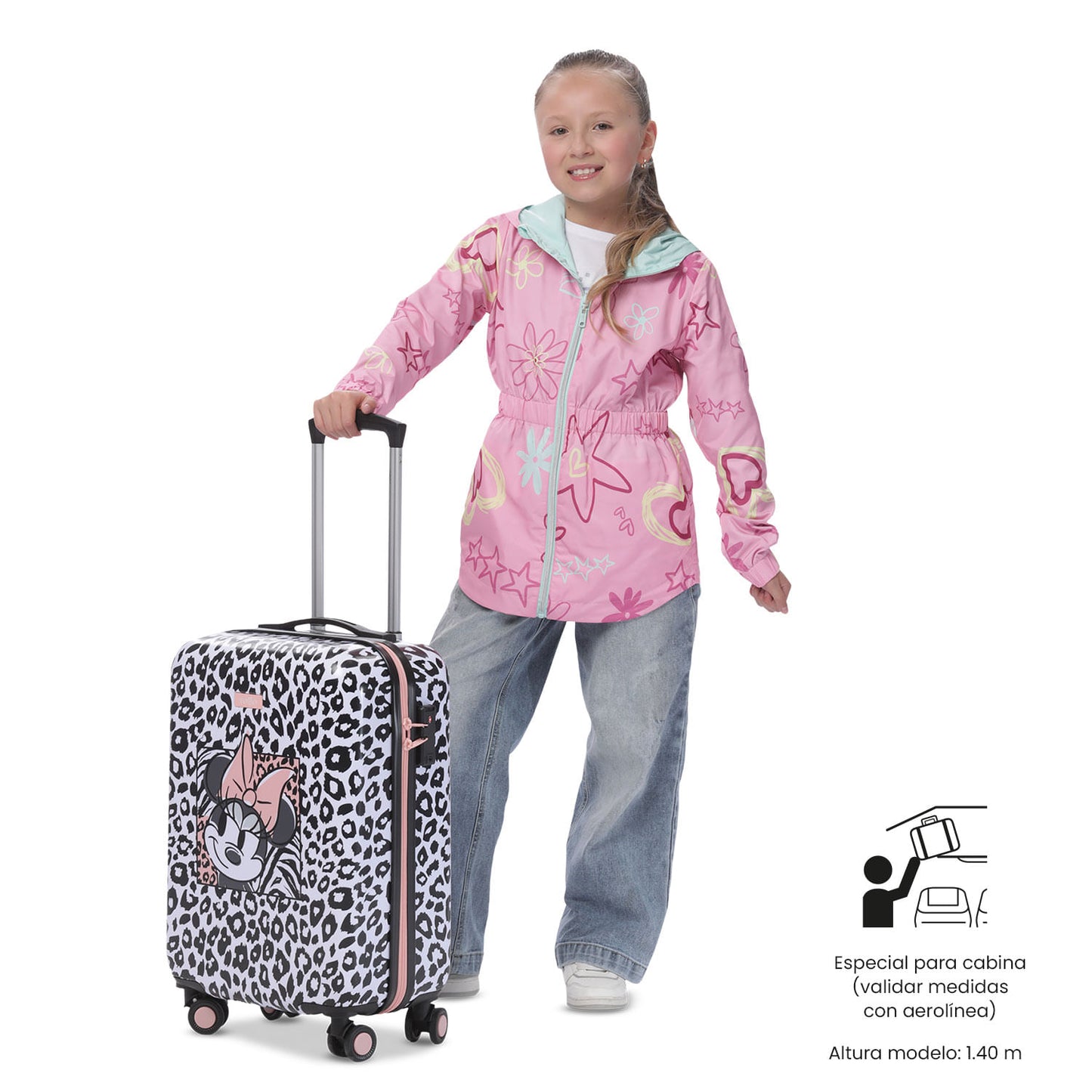 Mala de cabine Minnie Be You 360, 10 kg, branca