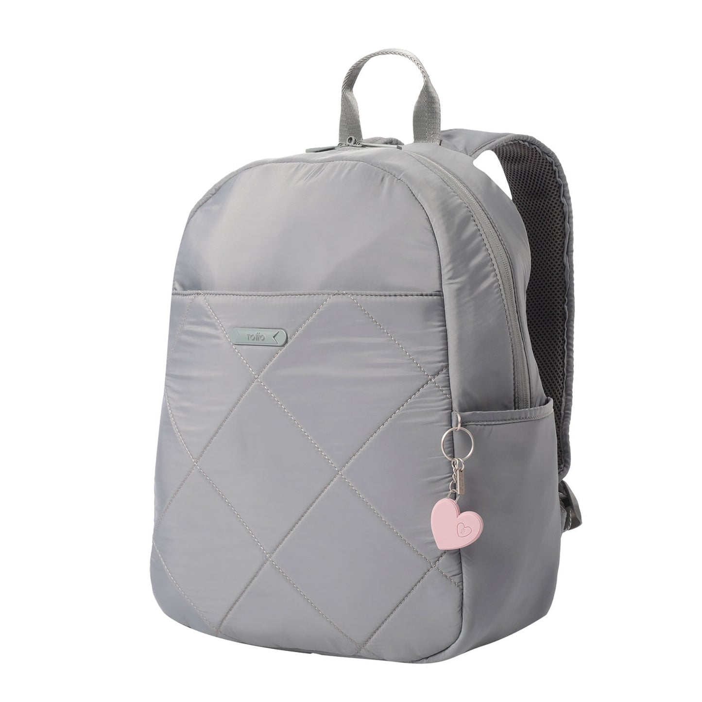 Chaveiro de borracha rosa com letras do alfabeto