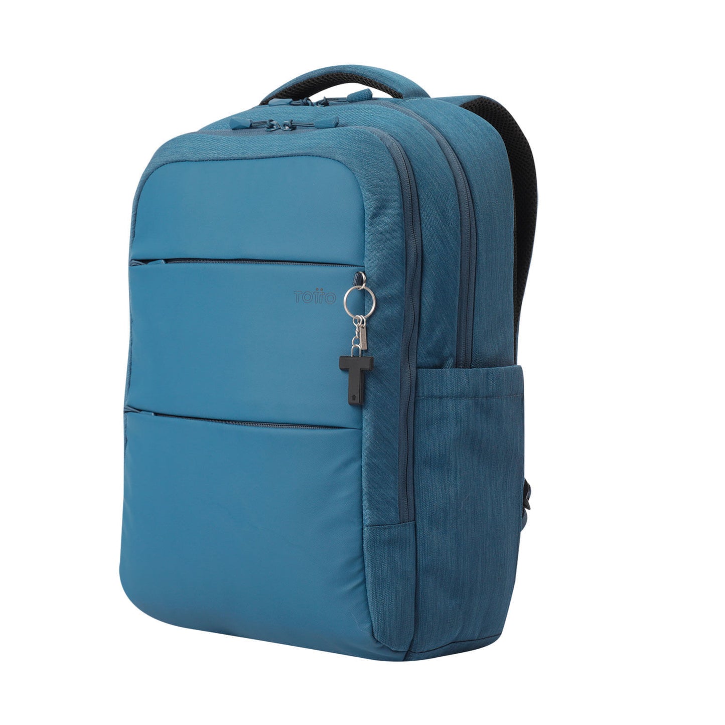 Chaveiro de borracha preto com letras do alfabeto