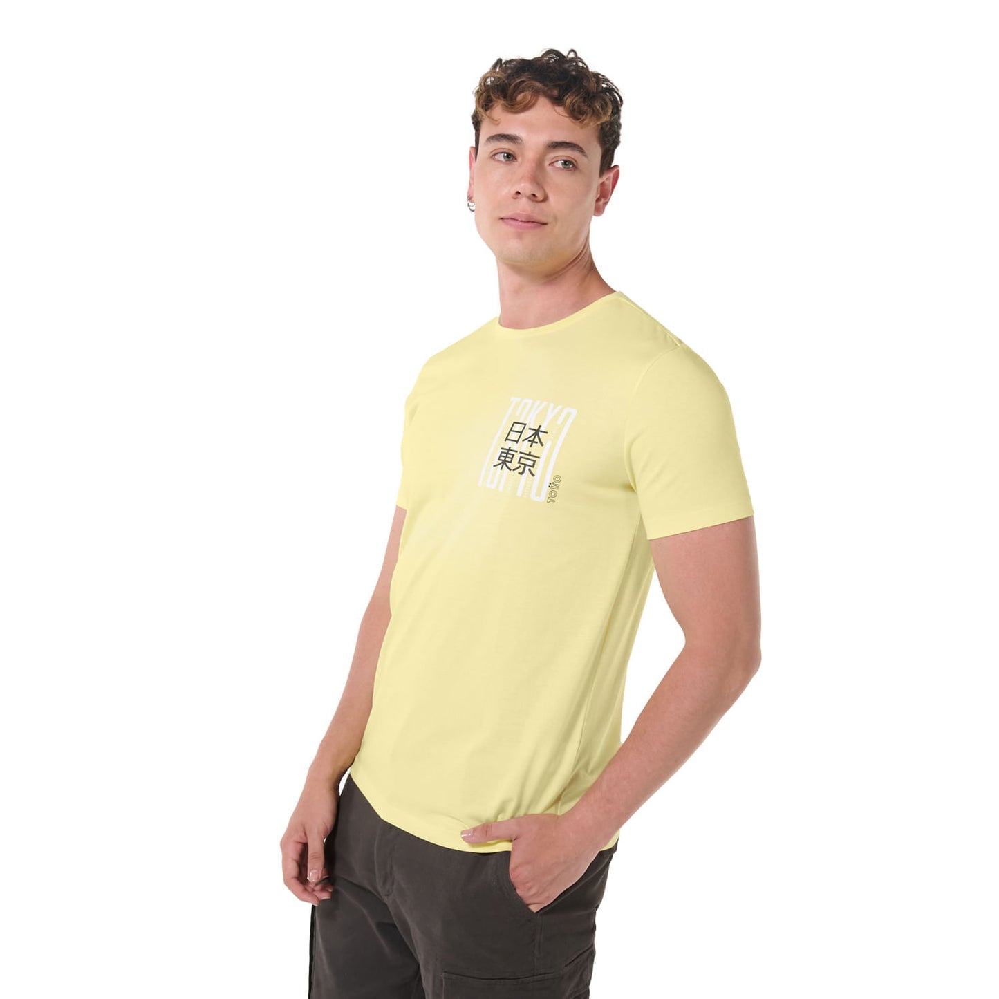 Camiseta Estampada para Hombre Mozartpro Amarilla