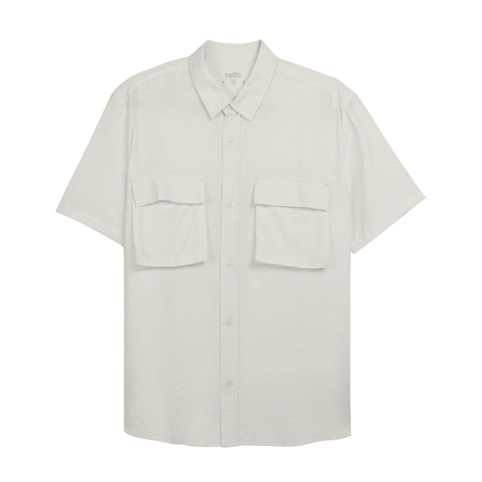 Camisa Manga Corta Derby para Hombre Blanca