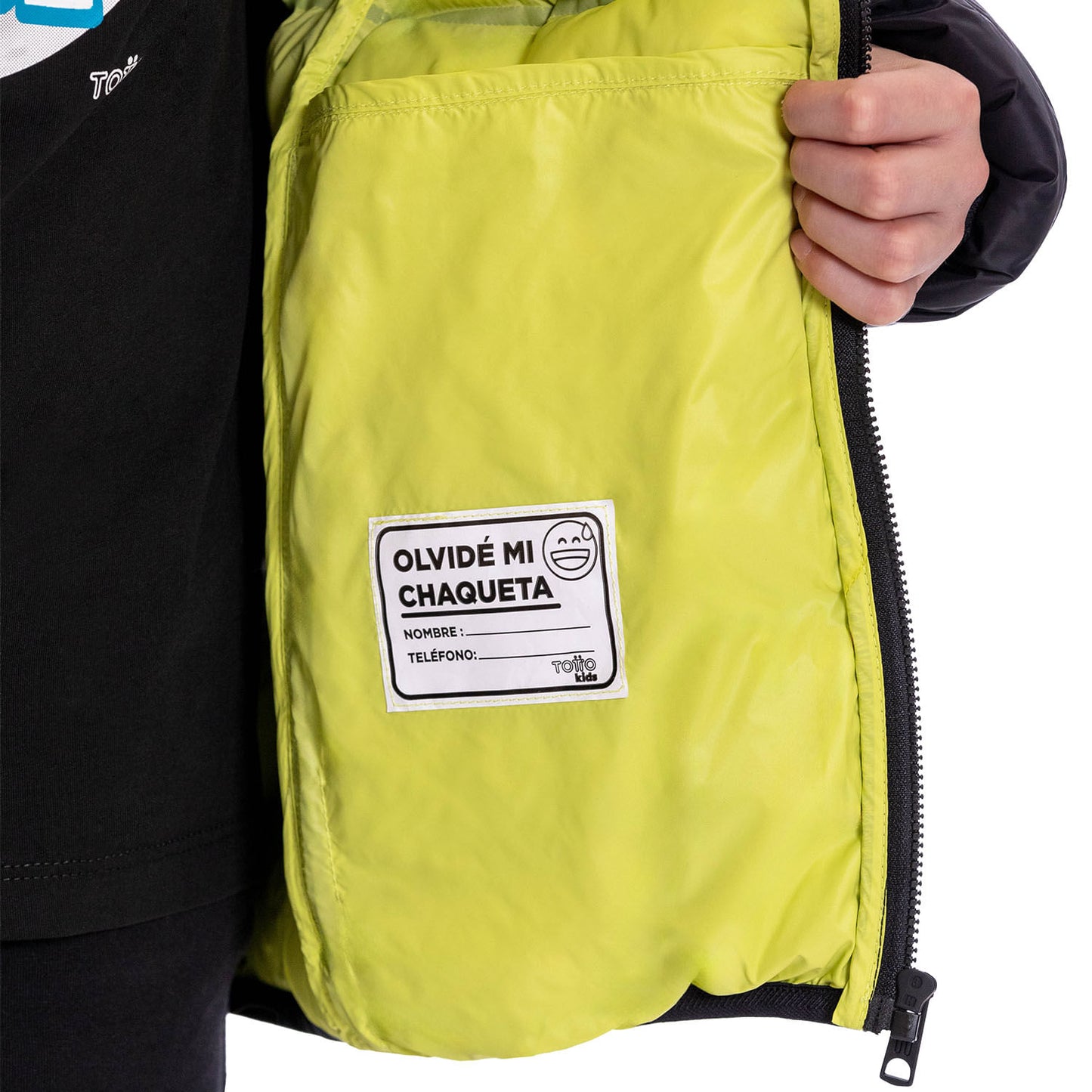 Jaqueta acolchoada Colorkid 2.0 para meninos, preta