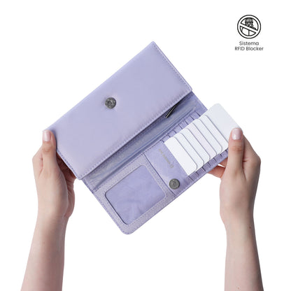 Carteira feminina Adelaide 2 com bloqueador RFID, roxa