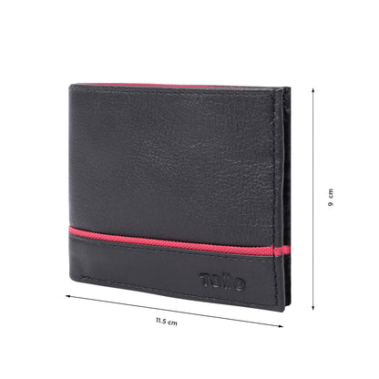 Billetera De Cuero para Hombre Leder Con RFID Blocker Negra