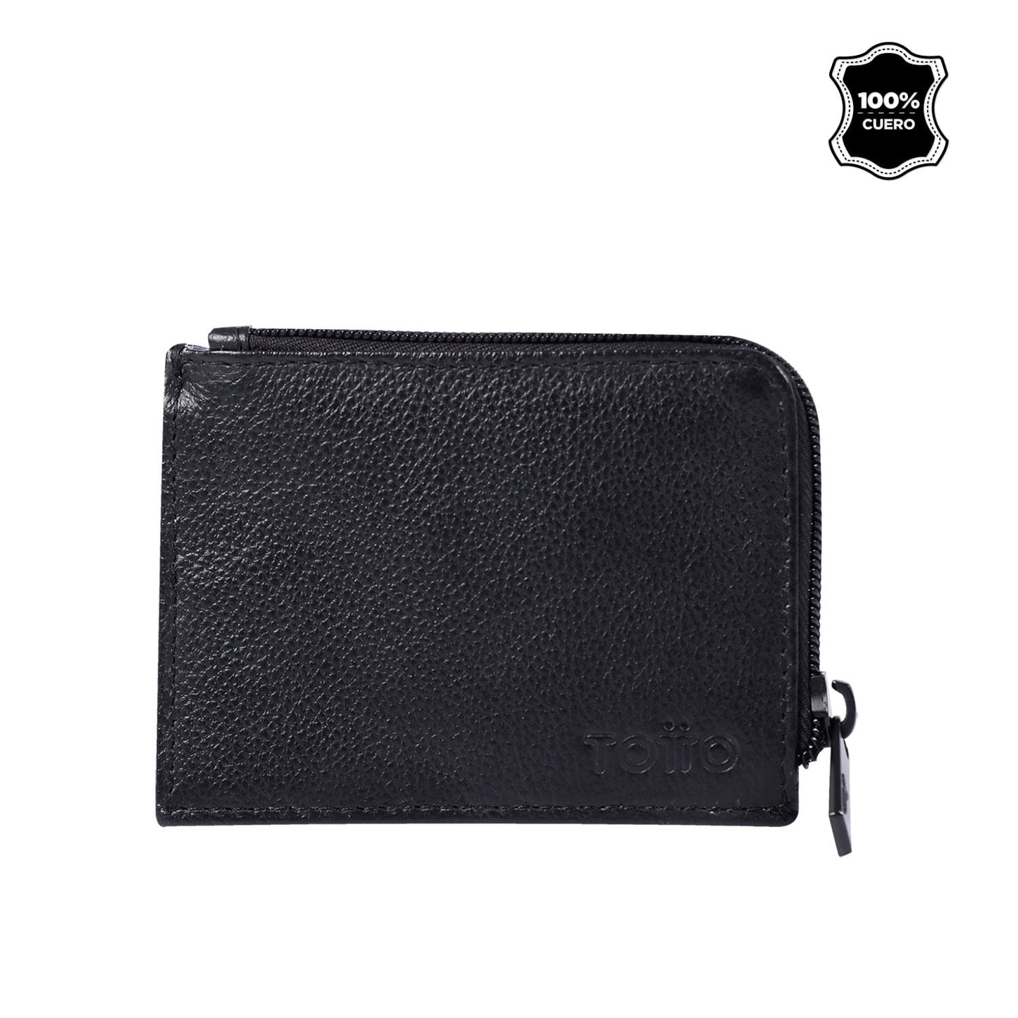 Billetera De Cuero Slice Negra pequeña