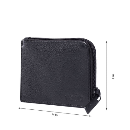 Billetera De Cuero Slice Negra pequeña