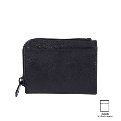 Billetera De Cuero Slice Negra pequeña