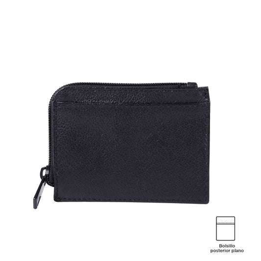 Billetera De Cuero Slice Negra pequeña