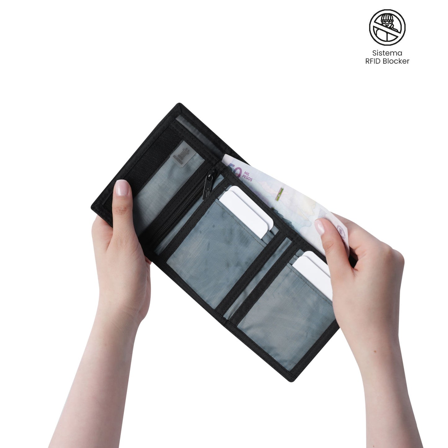 Carteira masculina Tojal com bloqueador RFID, cinza