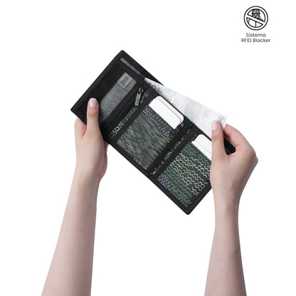 Carteira masculina Tojal com bloqueador RFID, preta.