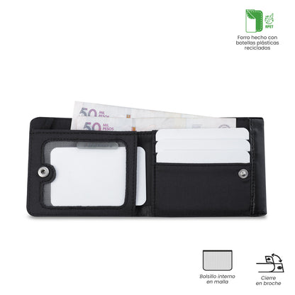 Carteira masculina Ermatto com bloqueador RFID, preta.