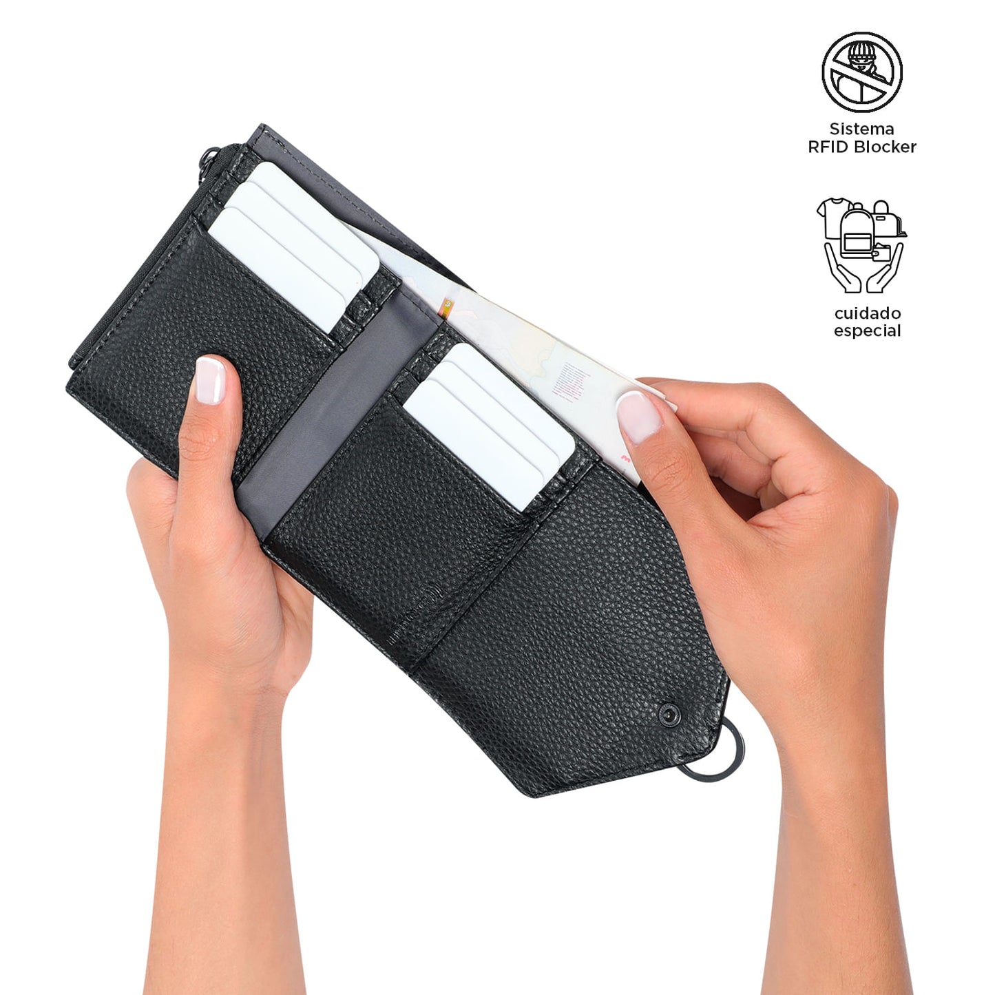 Billetera para Mujer Soft Ney Negra pequeña