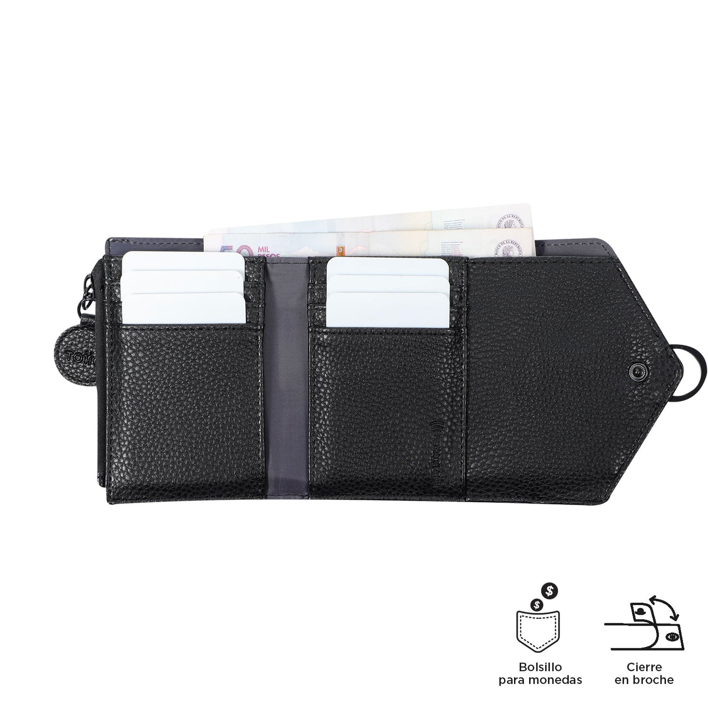 Billetera para Mujer Soft Ney Negra pequeña