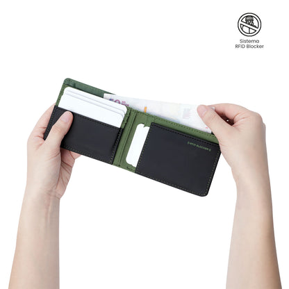 Carteira masculina Vlideri 3.0 com bloqueador RFID verde
