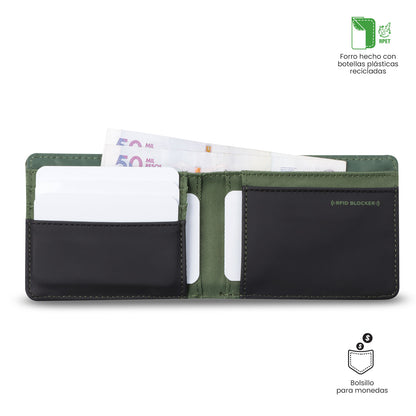 Carteira masculina Vlideri 3.0 com bloqueador RFID verde