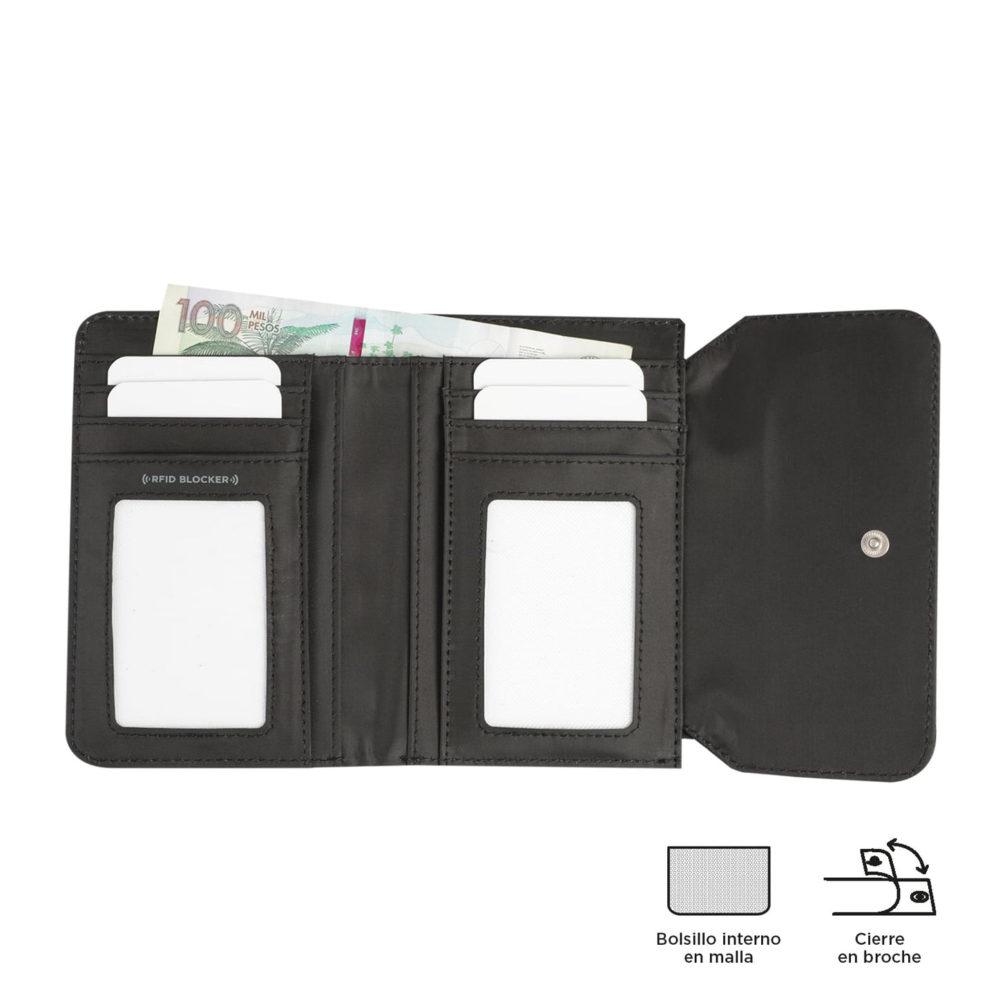 Billetera Montana con RFID Blocker Negra
