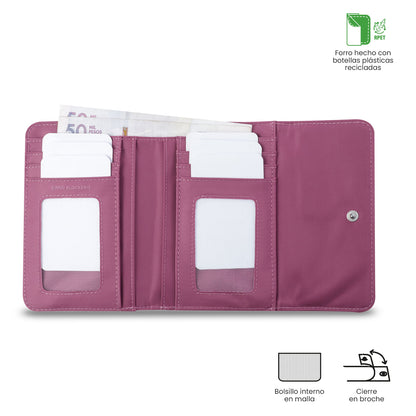 Carteira feminina Montana com bloqueador RFID, rosa.