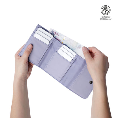 Carteira feminina Roxanne com bloqueador RFID, roxa