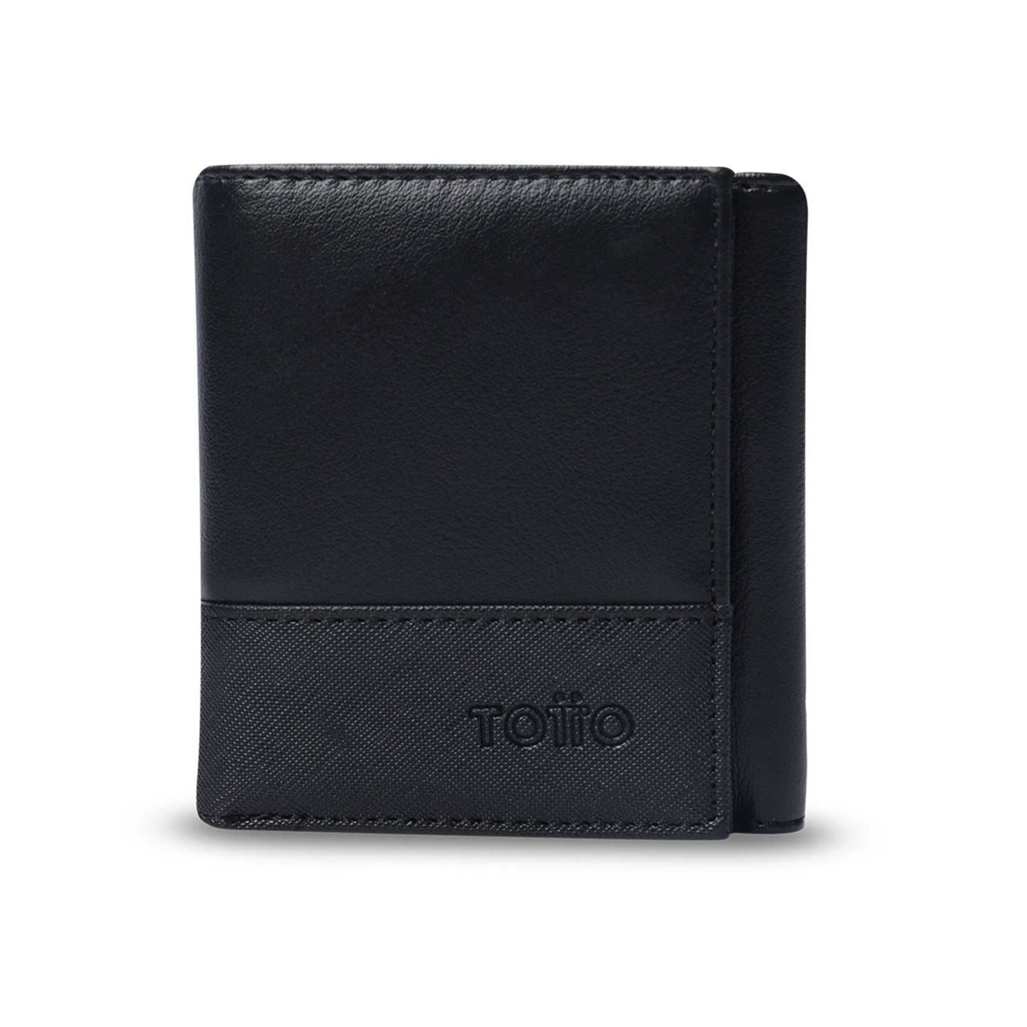 Carteira masculina Saffiano Aqi com bloqueador RFID, preta.