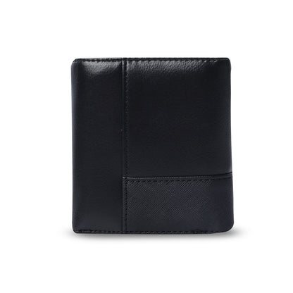 Carteira masculina Saffiano Aqi com bloqueador RFID, preta.