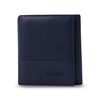 Carteira masculina Saffiano Aqi com bloqueador RFID - Azul