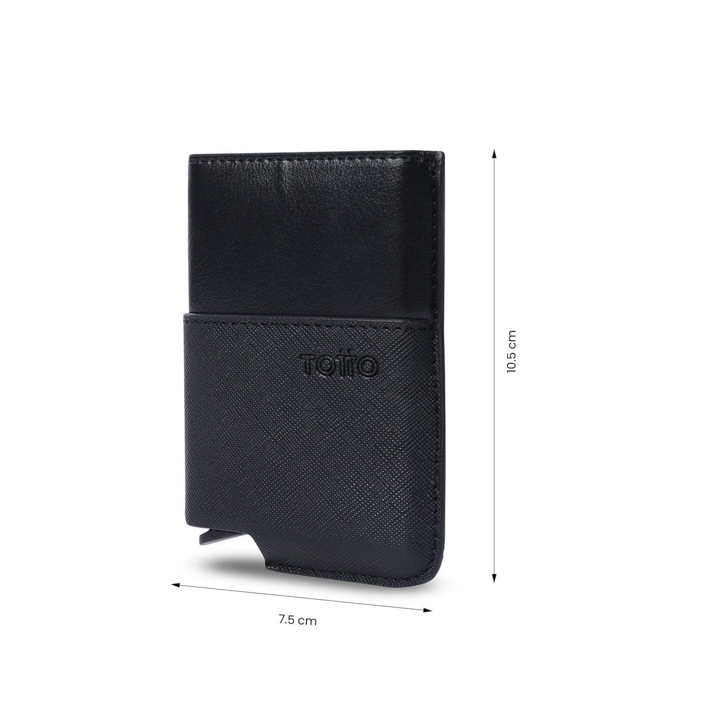 Porta-documentos Saffiano Tar com bloqueador RFID preto
