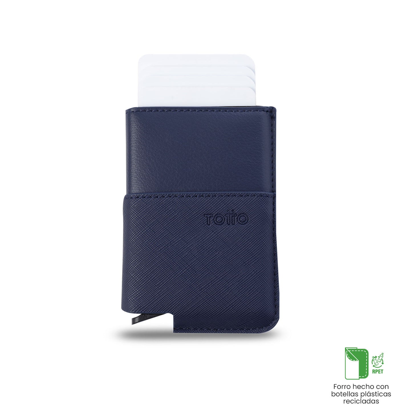 Porta-documentos Saffiano Tar com bloqueador RFID azul