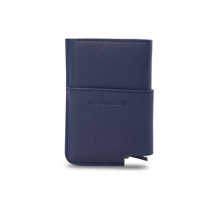Porta-documentos Saffiano Tar com bloqueador RFID azul