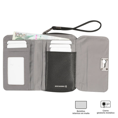 Billetera Smooth Cri con RFID Blocker Negra