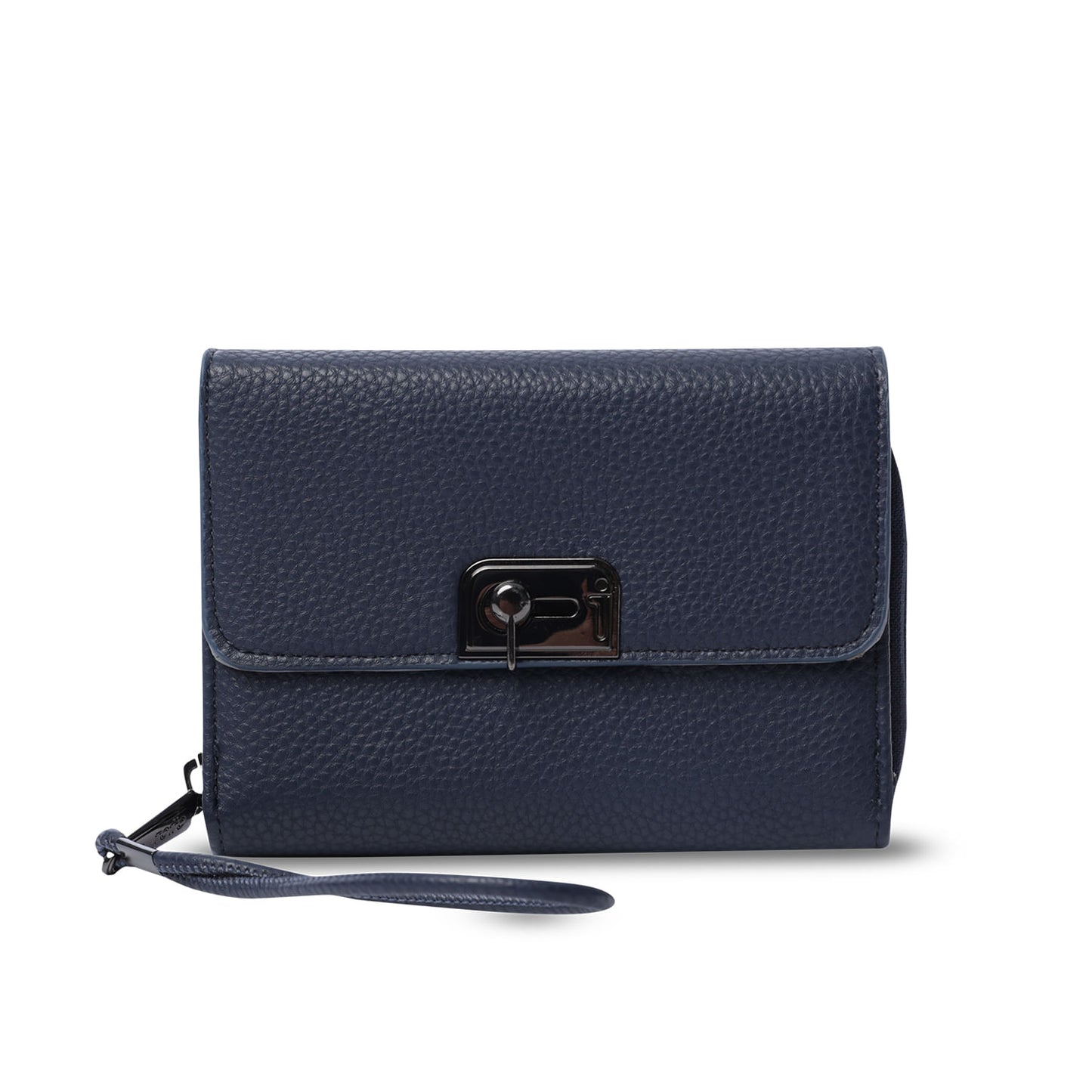 Carteira feminina Smooth Cri com bloqueador RFID, azul
