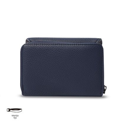 Carteira feminina Smooth Cri com bloqueador RFID, azul
