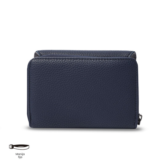 Carteira feminina Smooth Cri com bloqueador RFID, azul