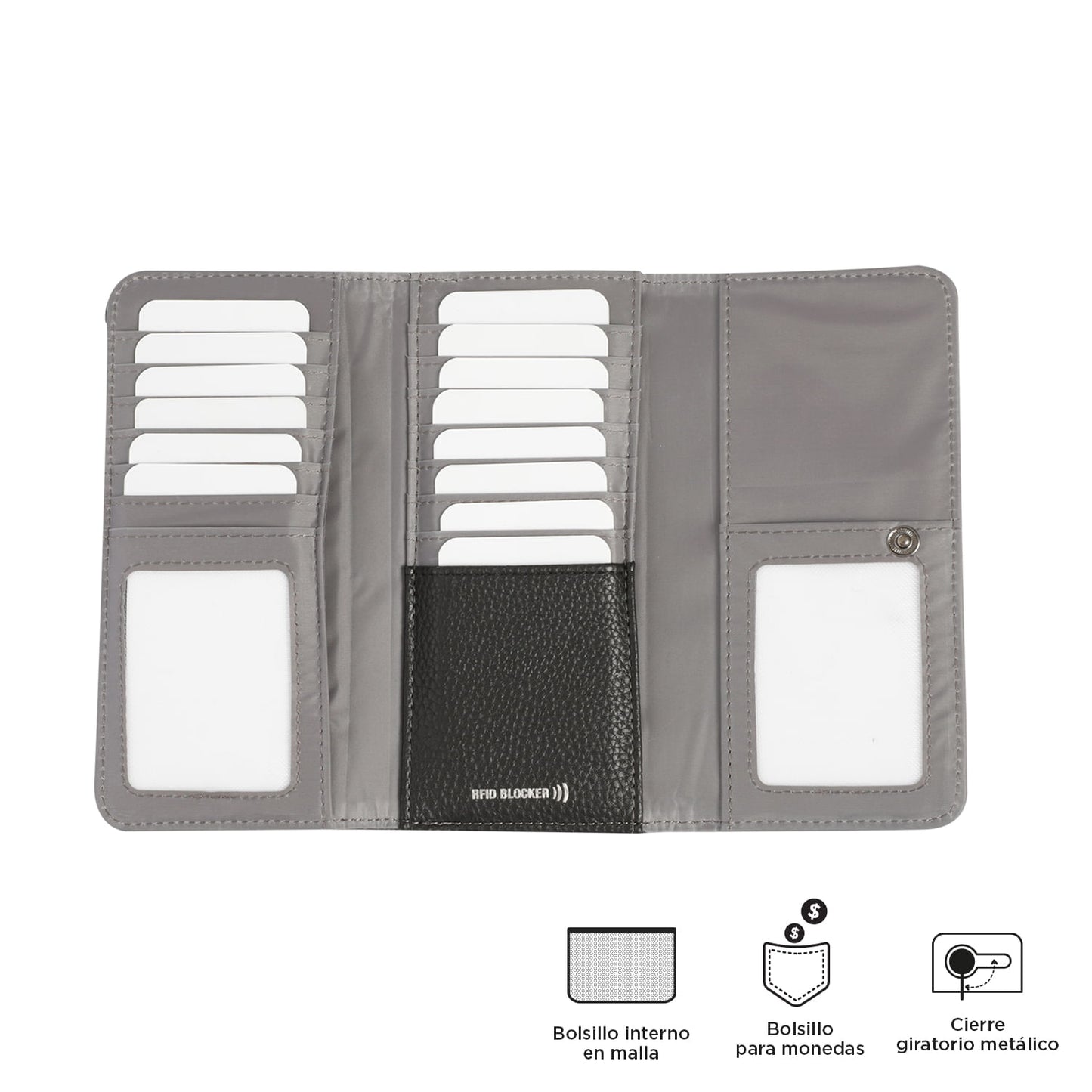 Billetera Smooth Sub con RFID Blocker Negra