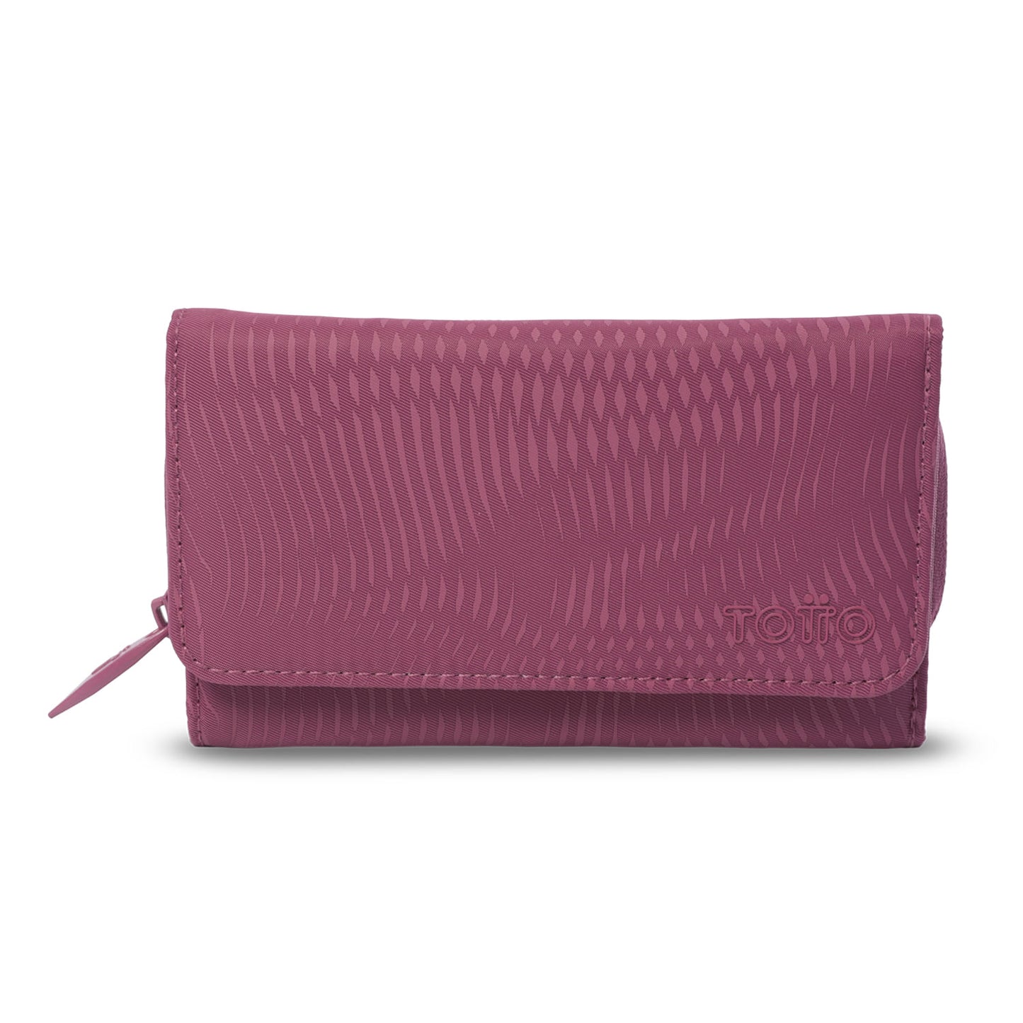 Carteira feminina Texture Var com bloqueador RFID, rosa.