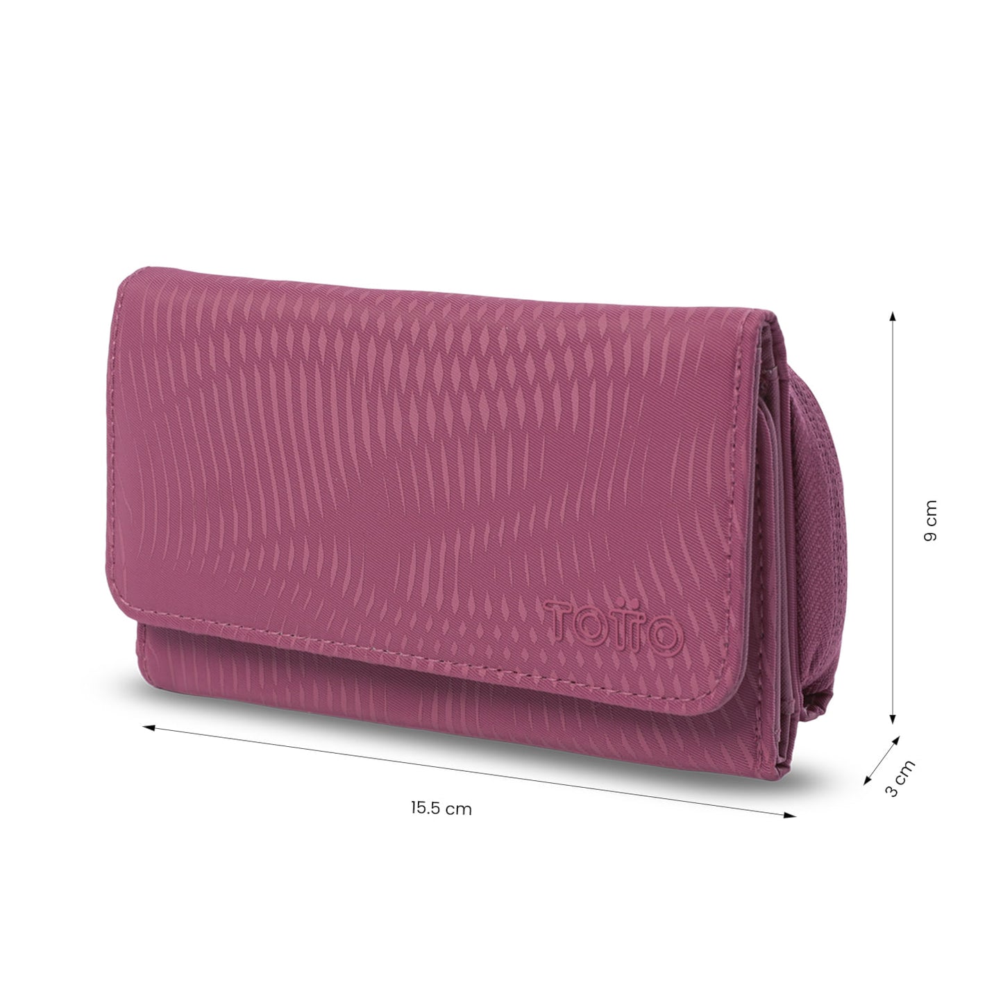 Carteira feminina Texture Var com bloqueador RFID, rosa.