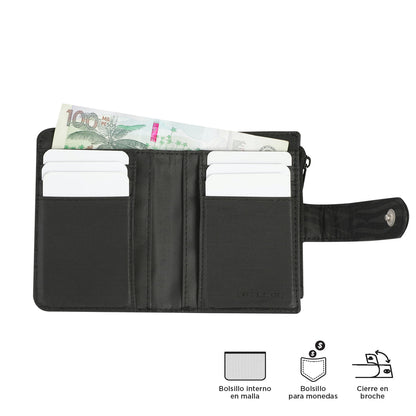 Billetera Texture Twi con RFID Blocker Negra