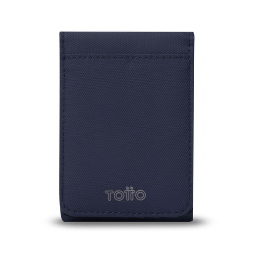Carteira masculina grande de madeira com bloqueador RFID, azul.