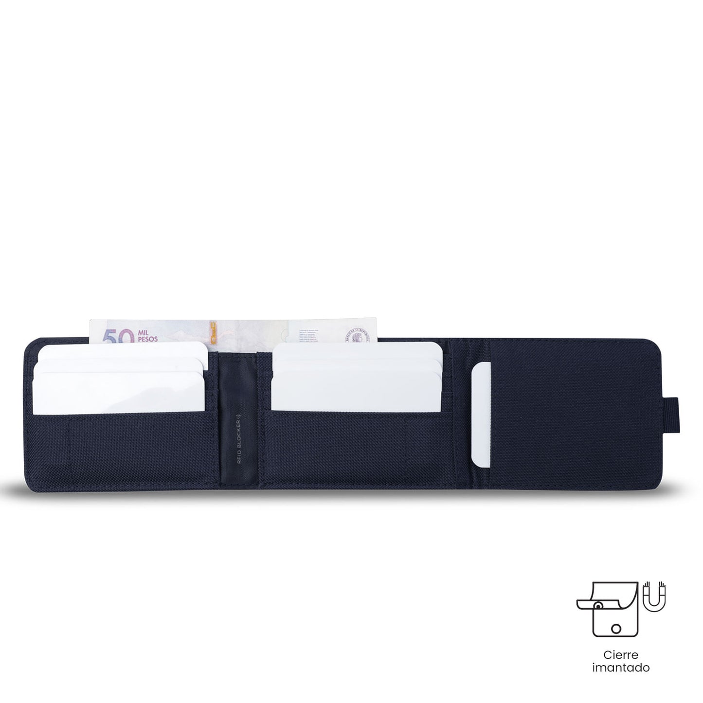 Billetera para Hombre Wood Grande con RFID Blocker Azul