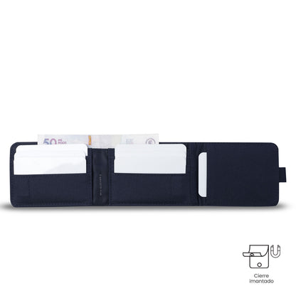 Billetera para Hombre Wood Grande con RFID Blocker Azul