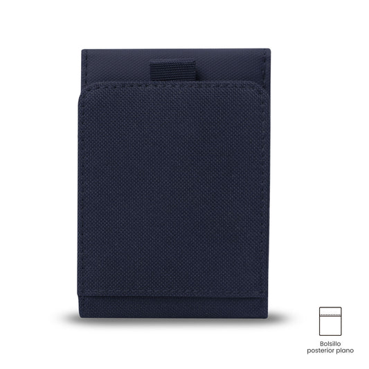 Carteira masculina grande de madeira com bloqueador RFID, azul.