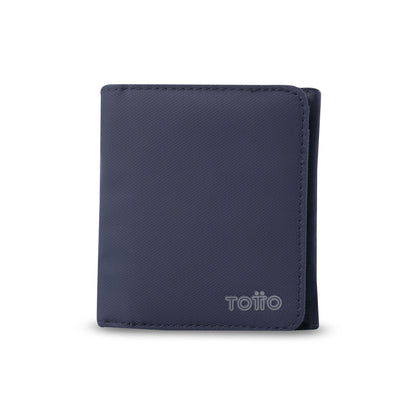 Carteira masculina grande de madeira com bloqueador RFID, azul.
