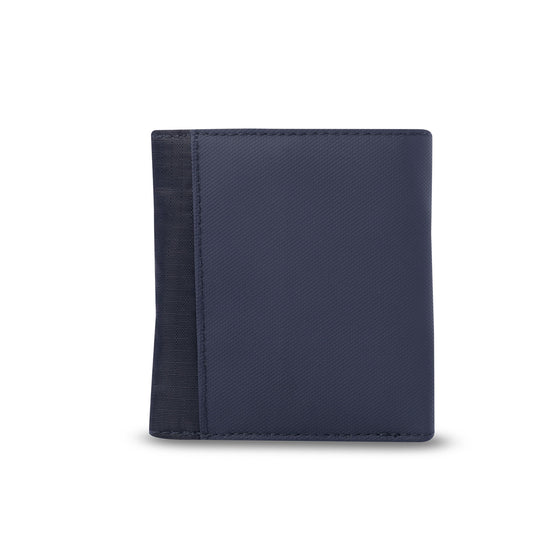 Carteira masculina grande de madeira com bloqueador RFID, azul.