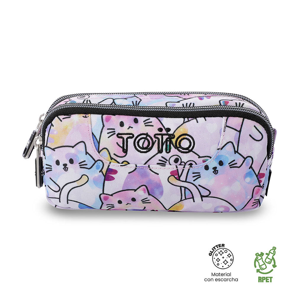 Estojo multiuso pequeno rosa com glitter para mulheres.