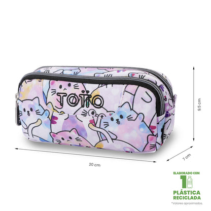 Estojo multiuso pequeno rosa com glitter para mulheres.