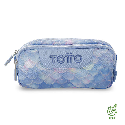 Estojo pequeno azul multifuncional para lápis, ideal para mulheres.