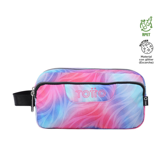 Estojo para lápis feminino Agapec rosa com glitter