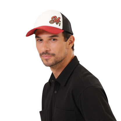 Gorra Camionera Atlasy color Blanca/Roja