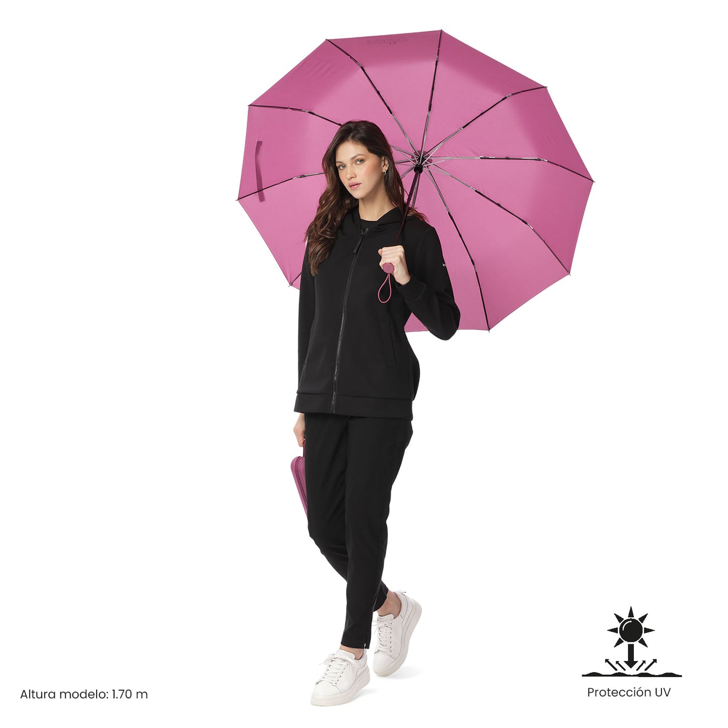 Sombrilla Grande Brella con Filtro UV Rosada Rose
