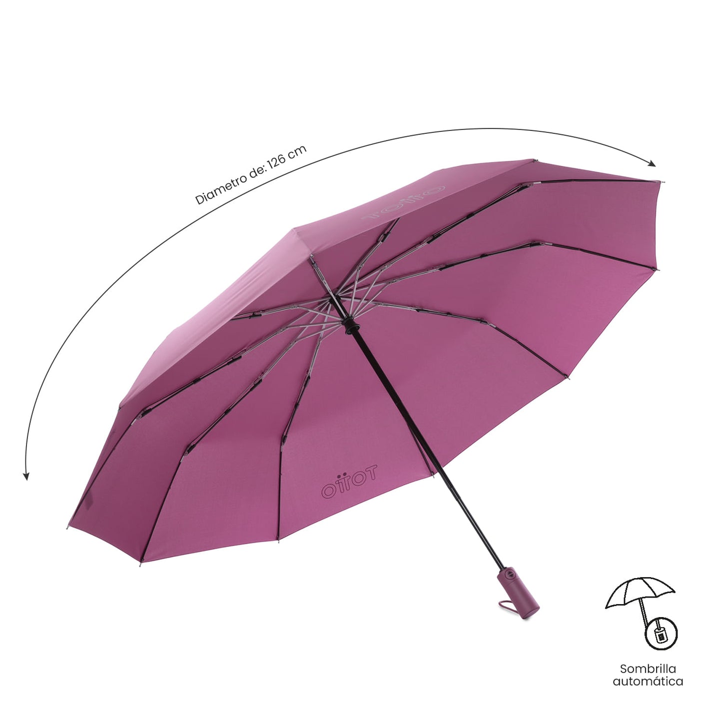 Sombrilla Grande Brella con Filtro UV Rosada Rose