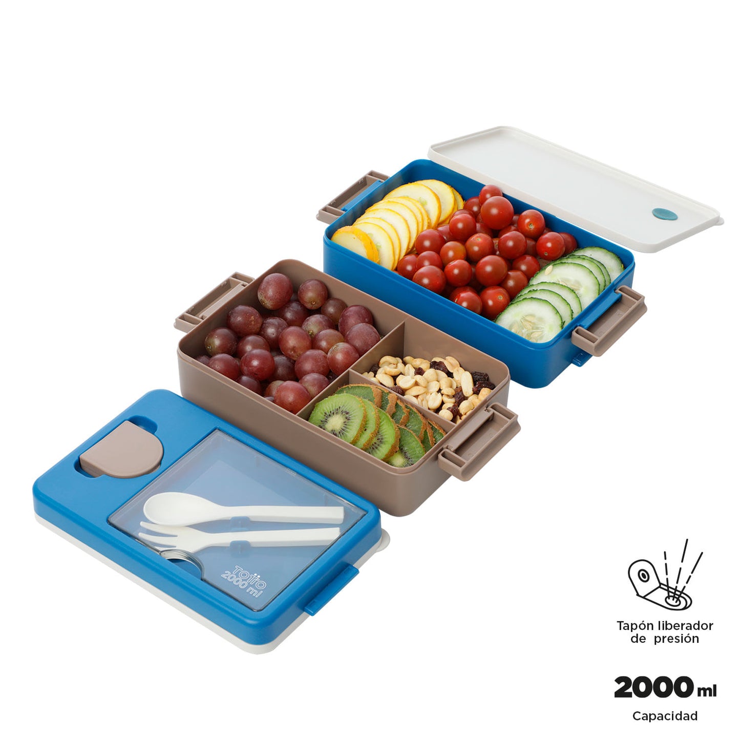 Portacomidas Keiko Azul/Café